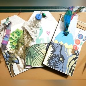 😀 HAND CRAFTED Set of 3 notebooks with ephemera